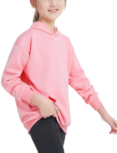 EXARUS Girls Sweatshirts Cropped/Oversized Hoodie Pullover Long Sleeve with Pocket Casual School for Kids 6-14Y3