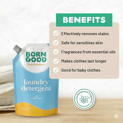 Image of Born Good Plant Based Japanese Cypress Fragrance Laundry Detergent, Biodegradable, Non-Toxic And Eco-Friendly - 2000ml (Pack of 1)