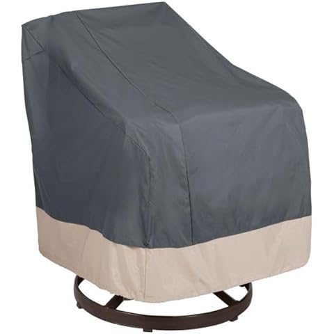 Modern Leisure Renaissance Ultralite Swivel Lounge Patio Chair Cover - UV-Resistant Fabric - Outdoor Furniture Protection Perfect for Deck and Porch - 1-Pack - 37.5" L x 39.25" W x 38.5" H - Grey Cover