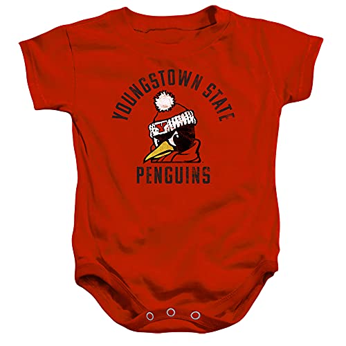 Youngstown State University Official Ysu Penguins Logo Unisex Infant Snap Suit for Baby,Red, 12 Months