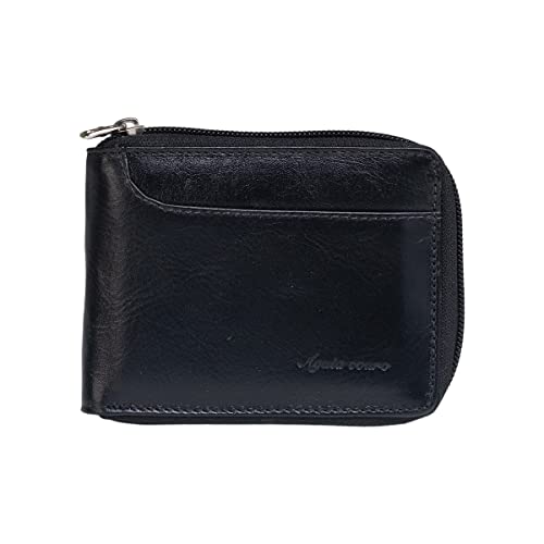 Águia Couro Carteira Masculina de Couro Legítimo com Zíper Couro Macio Duas em Uma Carteira mais Porta Cartão