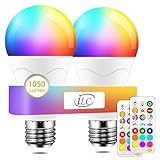 iLC Bombillas Colores RGBW 85W Equivalente LED Bombilla Regulable Cambio de Color Edison 12W E27 - RGB Control remoto Incluido
