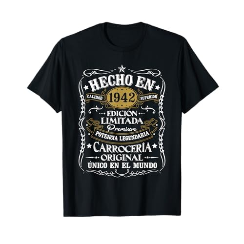 82 Cumpleaños 82 Años Hombre Hecho en 1942 Vintage Regalo Camiseta