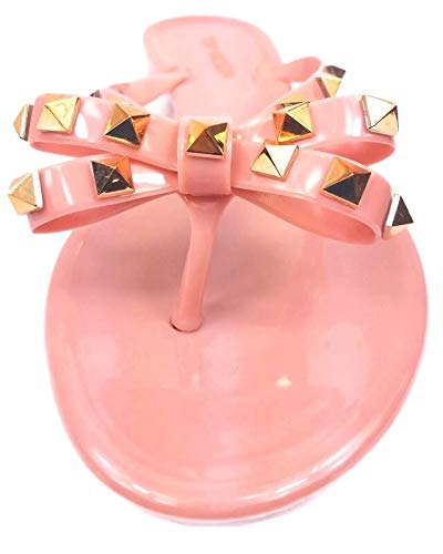 Image of TOP Moda Womens Studded Jelly Flip Flops Sandals with Bow