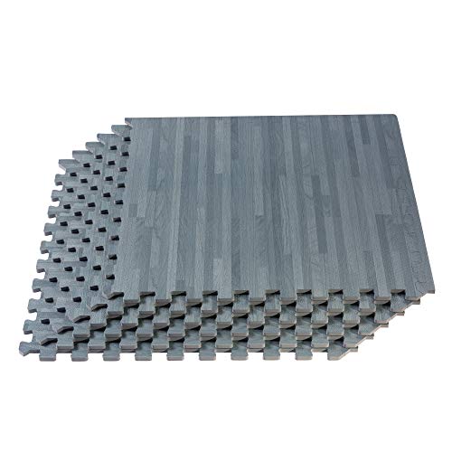 Forest Floor 3/8 Inch Thick Printed Foam Tiles, Premium Wood Grain Interlocking Foam