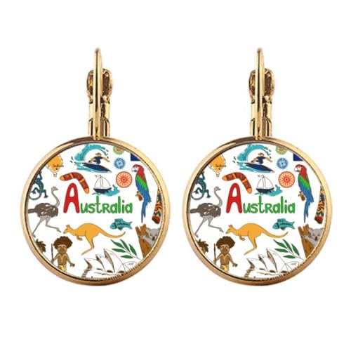 Boucles d'oreilles pendantes à clip en or Australie pour fête