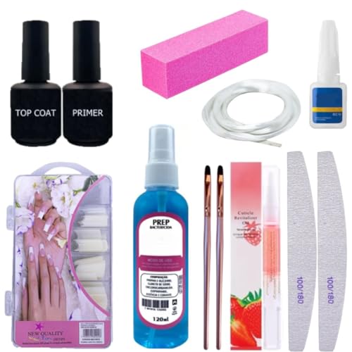Kit Reposição Unhas Tips Manicure Pincel para Gel Top Coat ...
