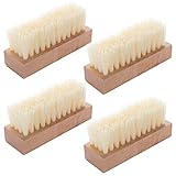 4-Packs Wooden Nail Brush Sturdy, Non-Slip Fingernail Hand Scrub Brush Nail Cleaning Brush for Nails and Toes