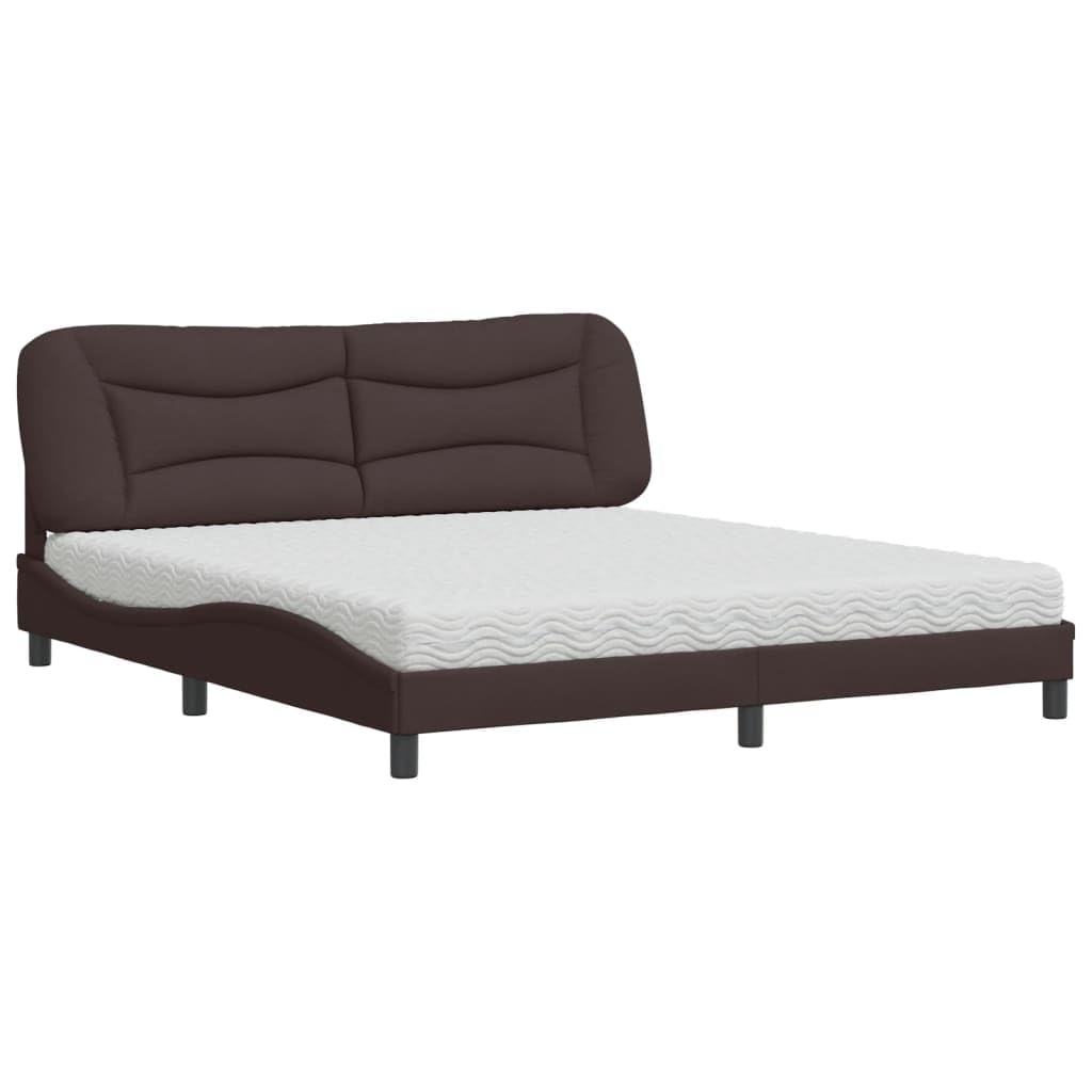 Lit avec Matelas Hvar Marron foncé 180x200 cm Tissu,Meubles,Lits & Accessoires,Lits & Cadres de lit,50.4 kg-3208551