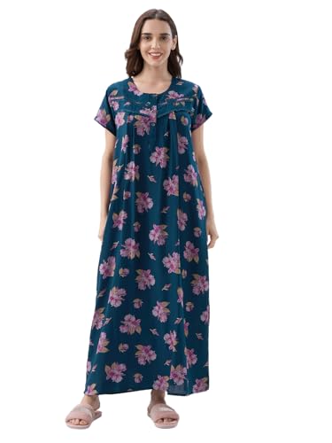 Image of AV2 Women Printed Alpine Nightwear Nighty Maxi - 7285
