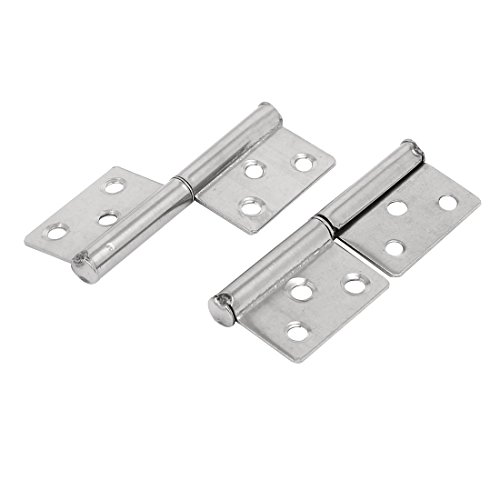 Aexit 2.5-inch Length Metal Furniture Door Flag Type pipe tube Hinges Silver Tone 2pcs (91c731d6f0a7ca739d677985de437835)