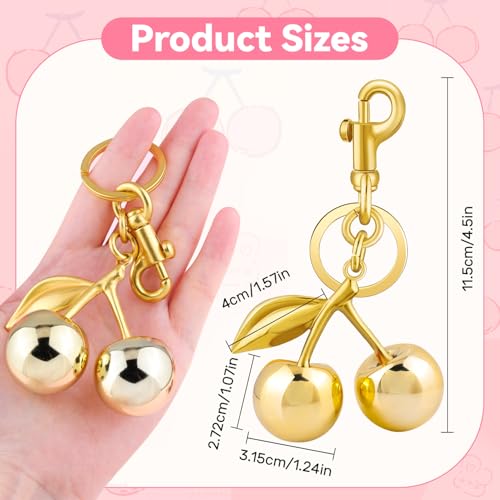 Image of TINKRSTUFF Cherry Bag Charm Cute Key Chains Cherry Purse Charms for Handbags, Strawberry Keychain Best Gifts