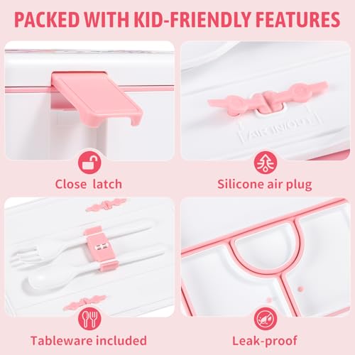 Image of rockpapa 5.5 Cups Bento Lunch Box for Kids, 5-Compartment, Pets Dog