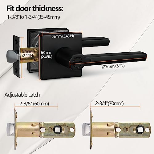 Image of NEWBANG (15Pack Bed /Bath Room Door Lever for Privacy Bathroom and Interior Door Door Lock Handle in Aged Matt Black
