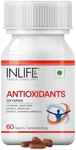 INLIFE Antioxidants Supplement, Lycopene Grape Seed Green Tea, 60 Tablets