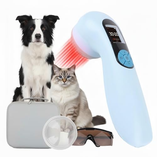 Kaltlasertherapiegerät mit Schutz Magnetabdeckung für Hunde: Infrarot Rotlichttherapie zur Linderung von Gelenk und Muskelschmerzen unterstützt den Heilungsprozess (5 x 808 nm & 11 x 650 nm)