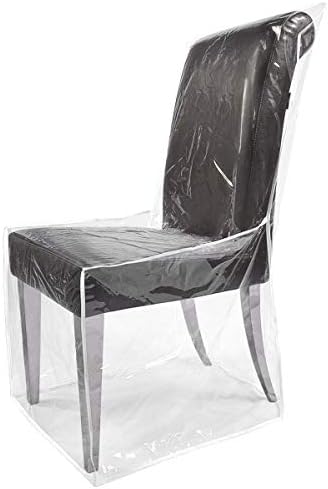Buzzlett 4 Packs Waterproof Plastic Clear PVC All Dining Chair Slipcover Protector,Heavy Duty Cover Keep Your Dinning Chair Away from dust and Claws