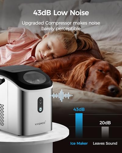 Ice Makers Countertop Nugget Ice Cubes, Portable Ice Maker, Self Cleaning Pebble Ice Machine, 33lbs/24h, Lower Noise, Small Sonic Ice Maker for Home, Kitchen, Office,Like-New