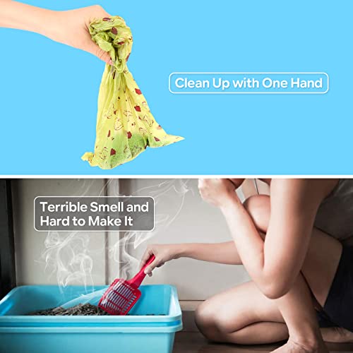 Pelle à Litière pour Chat avec Support, PWEZON Poubelle à Litière pour Chat avec 120 Sacs, Ramasse Crotte Litiere Chat Grande Capacité - Image 5