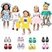 ebuddy 5 Sets Doll Clothes with 2 Pairs Shoes,Hat,Hair Band with Horn Style,Unicorn,Flamingo,Sports,Sun Flower for 18 inch American Girl,Our Generation Doll