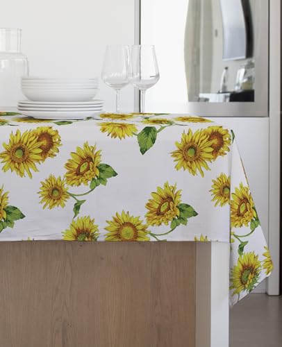 GEMITEX Tradition Tablecloth, Plush, Oilcloth, Waterproof and Stain Resistant, Decoration 4130 Sunflowers Tuscany - Image 2