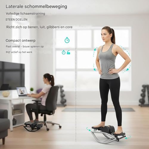Fitness Steppers - 9,84 inch Stepper Machine, Portable Stair Step Workout Machine, metalen fitnessapparatuur | Verstelbare laterale schommel Fitness Stepper Workout-tool voor dames heren thuis apparte - Afbeelding 5