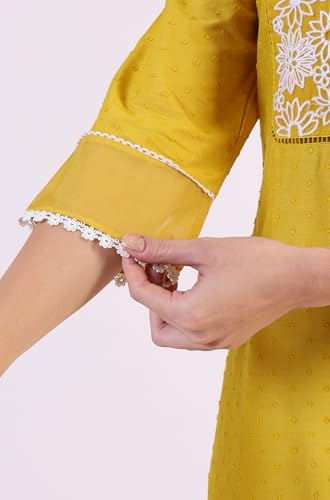 Image of W for Woman Solid Straight Pure Cotton Kurta