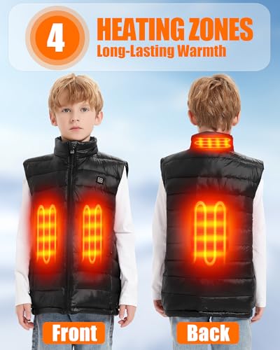 Kids Heated Vest - Boys and Girls Lightweight Heating Vest Jacket Coat With Battery Pack Heated Clothing for Skiing2
