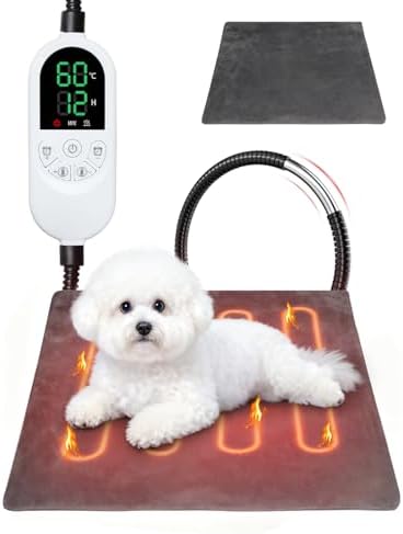 （14:30時点） ペット用ホットカーペット ペット用ヒーター【ペット専門家監修】Intime 猫 犬用 ヒーターマット 30〜60°C温度調節可能 25段階タイマー機能 恒温機能 小動物用 ヒーター コード全身ラセン管付き 噛み付き防止 暖房器具 寒さ対策 過熱保護 省エネ 洗える可能カバー付き (M,45*45c)