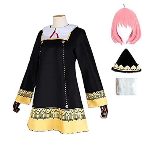 Spy X Family Cosplay Disfraz Anime, Anya Forger Uniformes Lindos Vestir, Spy X Family Goods (con Accesorios para el Cabello, Calcetines, Disfraces Cosplay con Peluca)