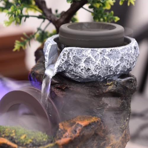Cascada interior rocalla con niebla decorativa para un salon relajante 6