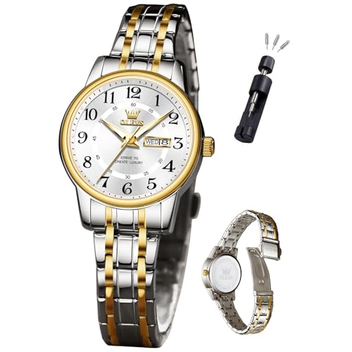 Image of OLEVS Watch Women Silver Stainless Steel Dress Analog Luminous Watch
