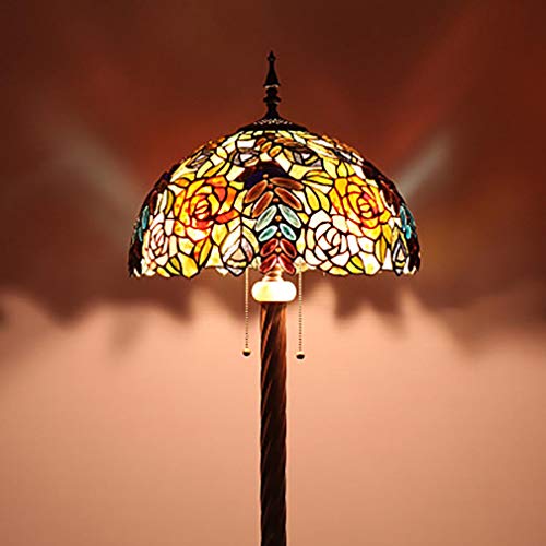 Preisvergleich Produktbild Tiffany-Stil Stehleuchte 16 Zoll Glasmalerei Beleuchtung Café Wohnzimmer Schlafzimmer Bodenbeleuchtung