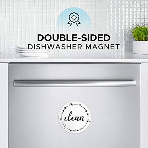 Dishwasher Magnet Clean Dirty Sign: Works on Stainless Steel Non Magnetic Dish Washers - 3.15\" - Includes Magnetic Piece with Adhesive - Farmhouse Kitchen Accessories Decor, Apartment Necessities - Thumbnail 3