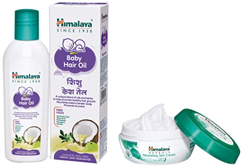 Himalaya Baby Hair Oil 200 ml(1 Count) & Himalaya Nourishing Skin Cream, 200ml