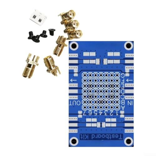 Kit de placa de prueba de analizador de red vectorial para NanoVNA - PCB azul ABS con circuitos de prueba 0805/1206, resistencias de calibración, hardware de montaje y montaje de bricolaje