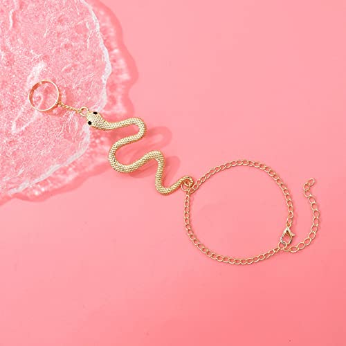 CSIYANJRY99 Snake Hand Chain Bracelet Snake Chain Finger Ring Bracelet Slave Chain Hand Harness Bracelet Snake Pearl Friendship Bracelet Jewelry Accessories 6