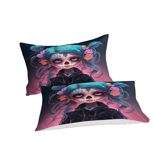 Housse de couette squelette 3D 200x200 avec 2 taies en microfibre pour lit double - 5