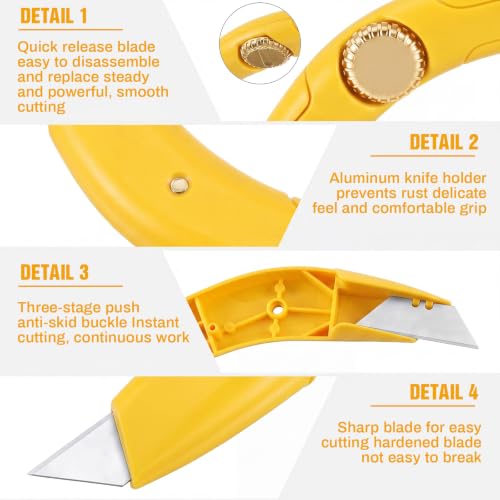 Image of WILLBOND 2 Pcs Navajas Para Roofing Knife, Yellow