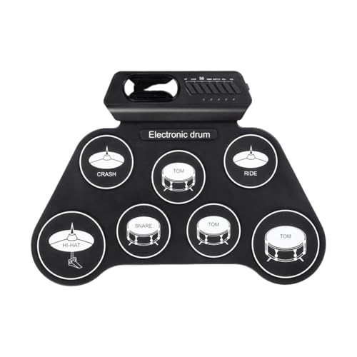 Batterie enroulable 7 pads avec son réaliste et double haut-parleurs