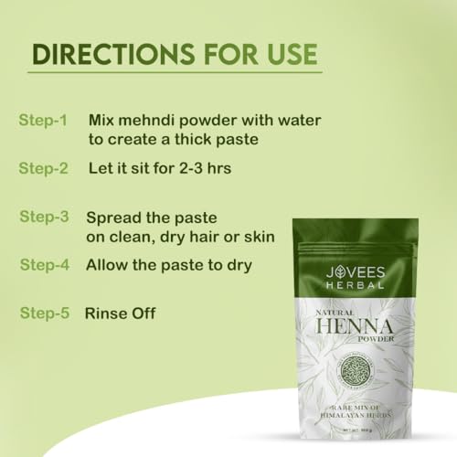 Image of Jovees Herbal Mehandi /Henna Powder | With Amla, Shikakai & Brahmi Powder | For Extra Conditioning | Control Hair Fall & Repairs Damaged Hair 150g