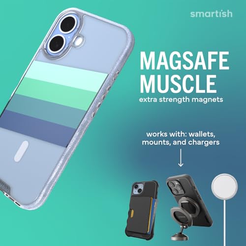 Image of Smartish iPhone 17 MagSafe Clear Case - Gripmunk Magnetic Slim Case [Lightweight + Protective] Anti-Yellowing Thin Grip Clear Cover for Apple iPhone 17 - Deep End