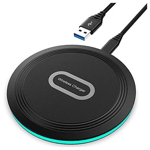 Cargador Inalámbrico Rápido,Qi 10W para Samsung Galaxy S21 S20 Plus Ultra Fe 5G,S10 S10+ S10E,S9 S8 S9+ S8+,S10 5G,Sony Xperia 1 II,XZ2;XZ2 Premium,XZ3,Pixel 4 XL 3 5,2M Carga Rapida USB Tipo C Cable