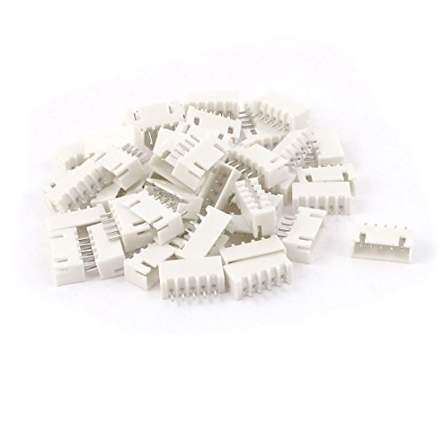Aexit 2.54mm Pitch Audio & Video Accessories 5 Terminals PCB Header j-s-t Connector Connectors & Adapters White 50pcs