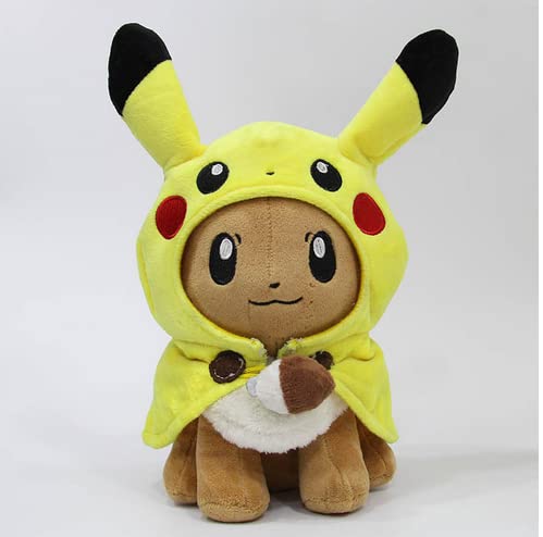 Image of Plush Toy Interesting Decorative Removable Jacket 12 Inch Cute Cross-Dressed Plush Toy for Unisex ,with Smiley Face and Poncho (Yellow)