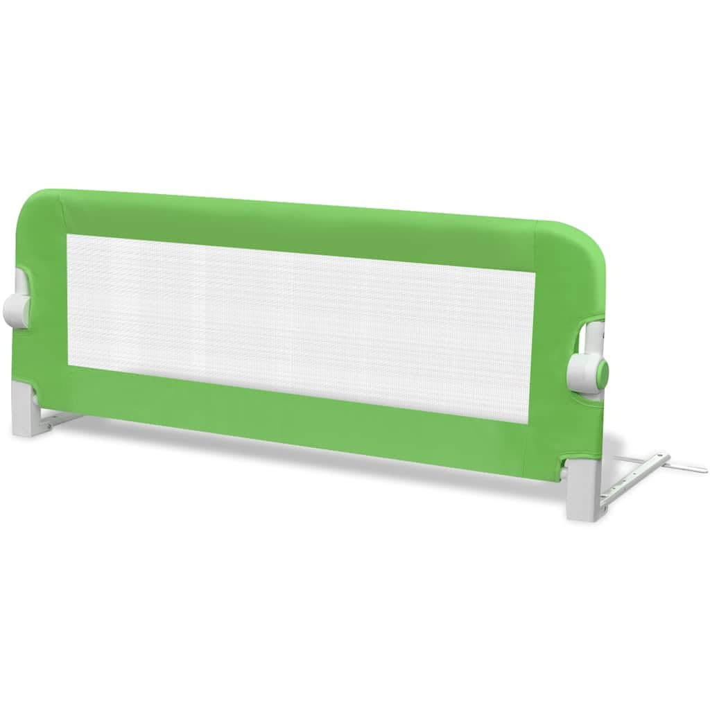 Barrera protectora para cama infantil plegable, 2 unidades, color verde, 102 x 42 cm, con acolchado, rejilla lateral para cuna, extensión de cama infantil, protección para cama infantil