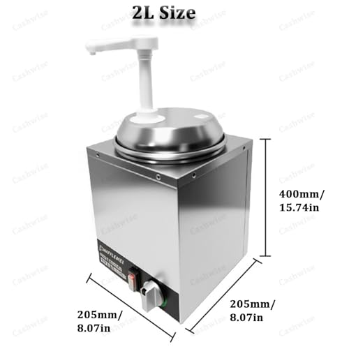 Nacho - Dispensador de queso con bomba, calentador de salsa de queso Nacho comercial, temperatura ajustable, ideal para bufé, cocina, cafetería o fiestas en casa, capacidad de 7 litros