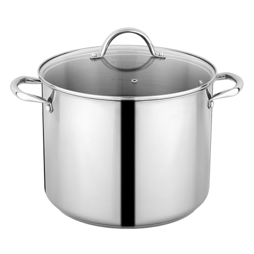 Comparison: Best 14 Quart Stock Pot 8 GreatChef Stock Pot Stainless Steel for Cooking Riveted Handle, Heavy Duty Vessel,Induction Compatible All Cooktops in Use, Dishwasher & Oven Safe (14 Quart)