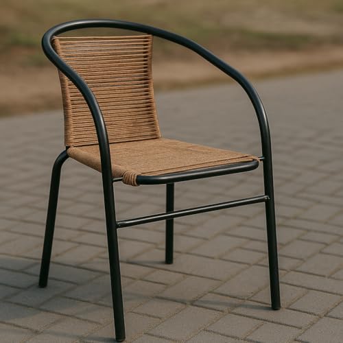 Image of Creative Outdoor Chair Handwoven Rattan Design with Strong MS Galvnaised Frame Ideal for Garden, Balcony, Patio & Indoor Use Comfortable, Stylish & Weather-Resistant (Pack of 1)