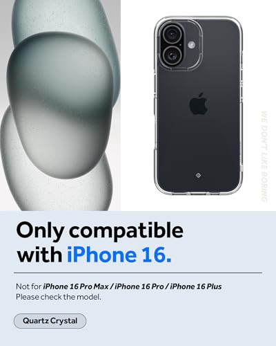 Image of Spigen Caseology Quartz Crystal Case for iPhone 16, Crystal Clear